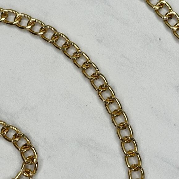 Gold Tone Chain Link Crossbody Purse Handbag Replacement Strap 50" โจ - Picture 10 of 14